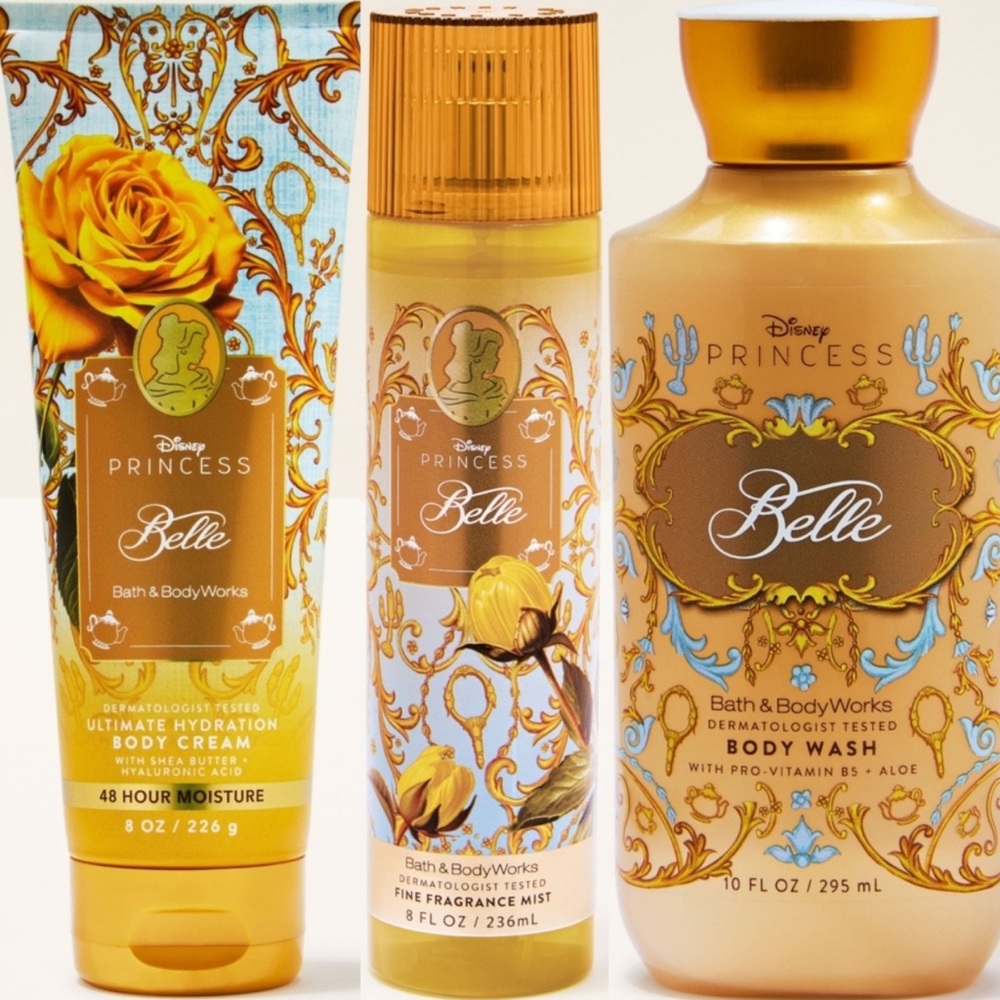 NWT LIMITED RELEASE DISNEY BELLE BODY CARE TRIO. BODY WASH, LOTION AND MIST